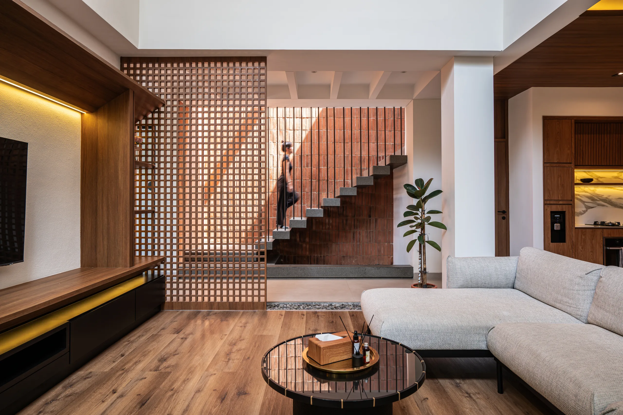 Terracotta brickwork, joinery and cantilevered architectural craft