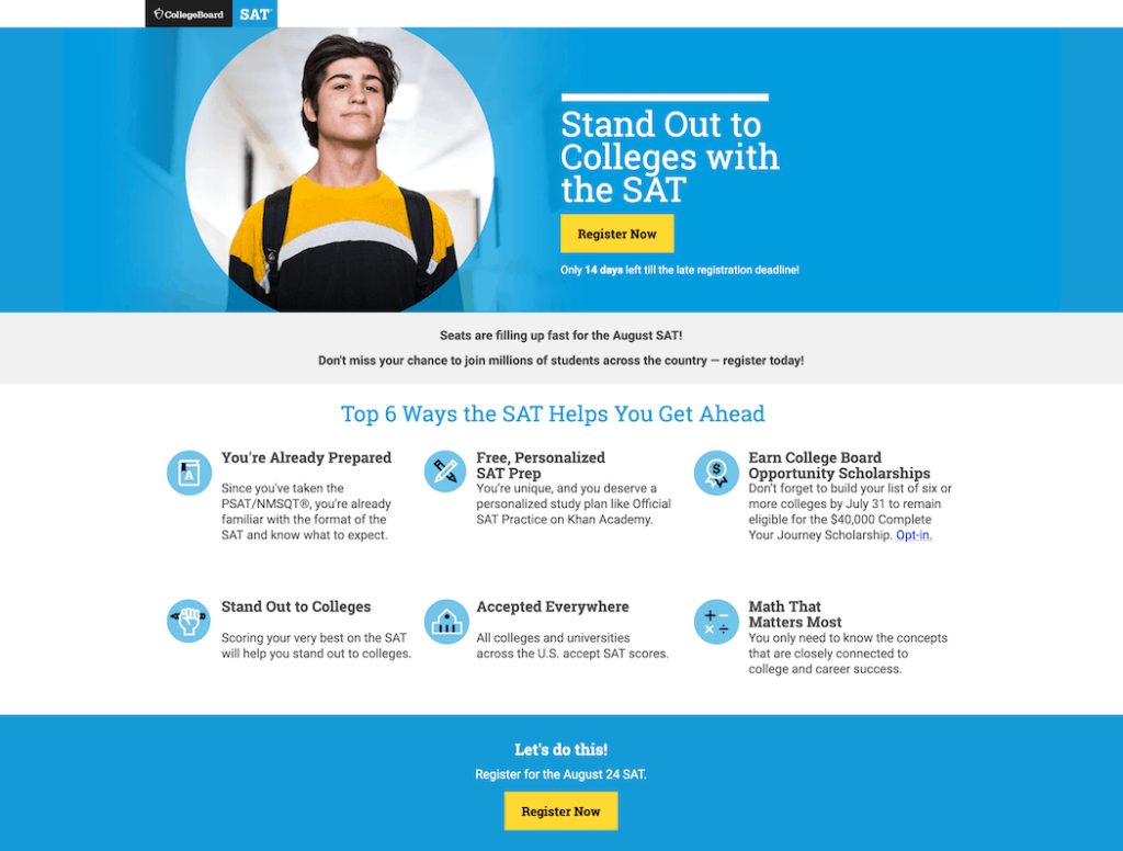 College Board SAT & AP Prep Funnel