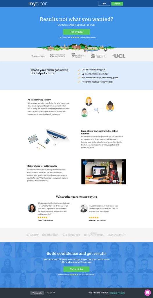 MyTutor Online Learning Matching Funnel