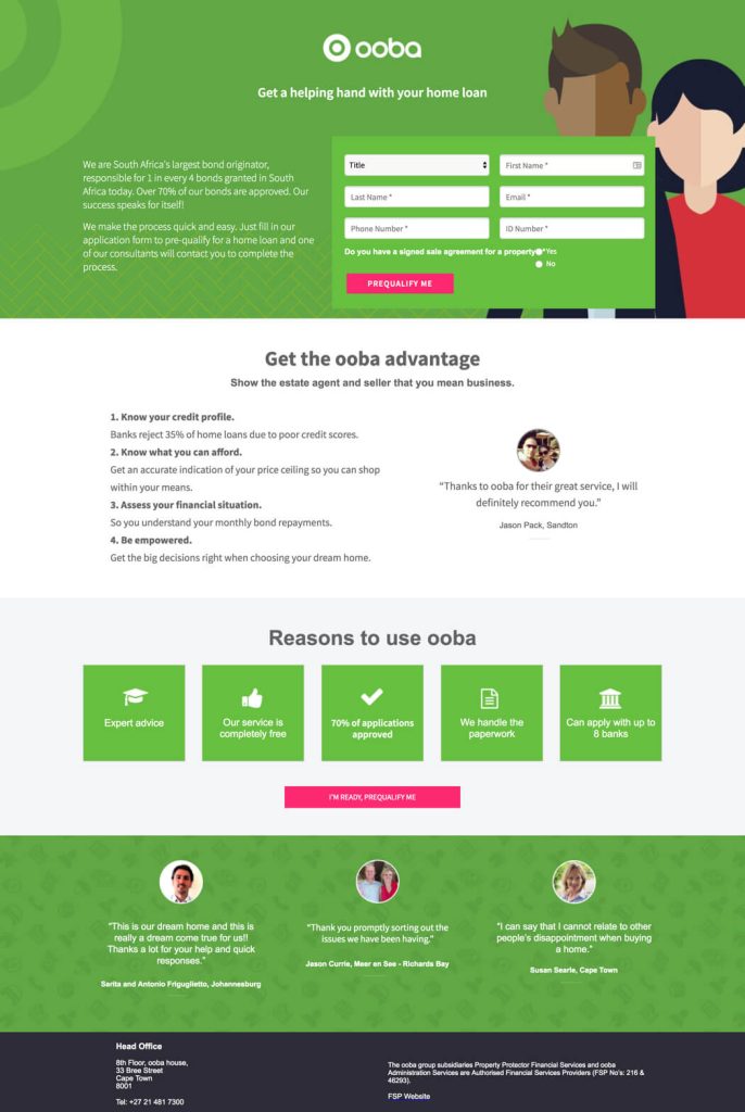 Ooba Home Loans Rate Estimator & Funnel