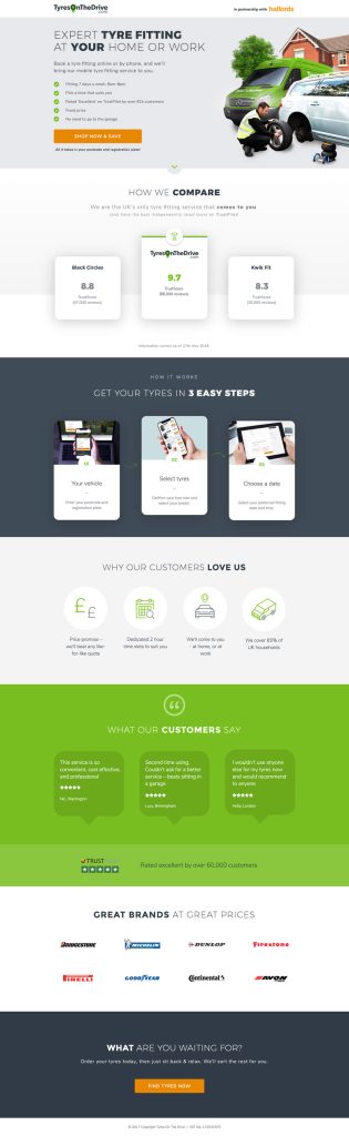 TyresOnTheDrive Mobile Booking Funnel